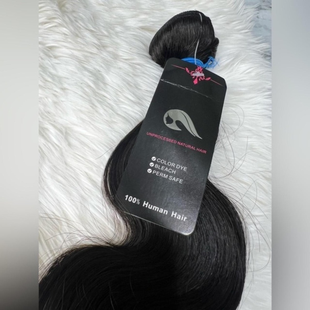 100% HUMAN HAIR  #1  Black , Unprocessed Virgin Body wave Bundle - Picture 2 of 5